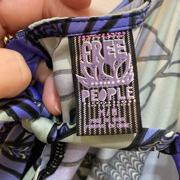 Free People Mini Dress Fitted Bodice Skirt Adjustable Straps Women's Size M - Picture 7 of 9